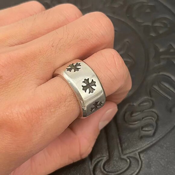 Chrome Hearts Hollow Cross Wide Ring - Picture 2 of 8